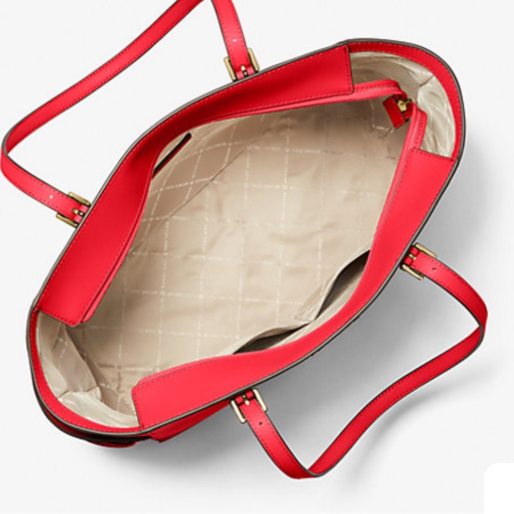 MICHAEL KORS 
Gilly Large Saffiano Leather Tote Bag BRIGHT RED COLOR - Picture 7 of 16